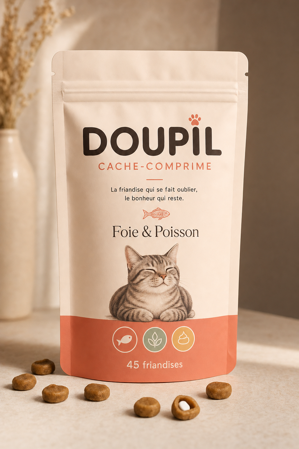 La Box Doupil — friandise moelleuse cache-comprimé, Foie & Poisson